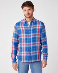 KOSZULA MĘSKA WRANGLER LS 1PKT SHIRT LIMOGES BLUE W5A16BX50 112129967. Niebieskie koszule Wrangler, m, bez wzorów, bez kołnierzyka, bez ramiączek. Za 129.99 zł.