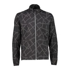 Windbreaker CMP. Czarne kurtki do biegania CMP, m, bez wzorów, z softshellu, bez kaptura, do biegania. Za 323.50 zł.