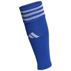 Getry Rękawy Piłkarskie dla dorosłych Adidas Team Sleeve 23. Niebieskie legginsy długie sportowe Adidas, bez wzorów, do piłki nożnej. W wyprzedaży za 49.00 zł.