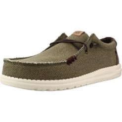 Buty HEY DUDE WALLY BRAIDED Zielony. Zielone buty turystyczne Hey dude, bez wzorów, z tkaniny, bez zapięcia, na fitness i siłownię. Za 321.00 zł.