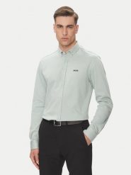 BOSS Koszula B_MOTION_L 50533163 Zielony Regular Fit. Zielone koszule Boss, l, bez wzorów, z bawełny, bez kołnierzyka, bez ramiączek. Za 439.99 zł.