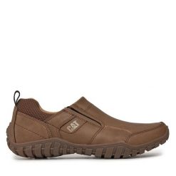 Półbuty CATerpillar. Brązowe eleganckie półbuty CATerpillar, bez wzorów, bez obcasa, bez zapięcia. Za 399.99 zł.