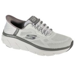 Buty sportowe Sneakersy męskie, Slip-ins: D'Lux Walker 2.0 - Rezinate. Szare buty sportowe casual Skechers, bez wzorów, bez zapięcia. Za 449.99 zł.
