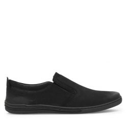 Półbuty Lasocki. Czarne eleganckie półbuty Lasocki, bez wzorów, bez obcasa, bez zapięcia. Za 179.99 zł.