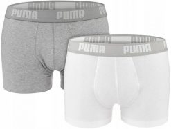 Bokserki majtki męskie bawełniane 2 pary PUMA Boxer Trunks. Białe bokserki Puma, m, bez wzorów, z bawełny. Za 47.00 zł.