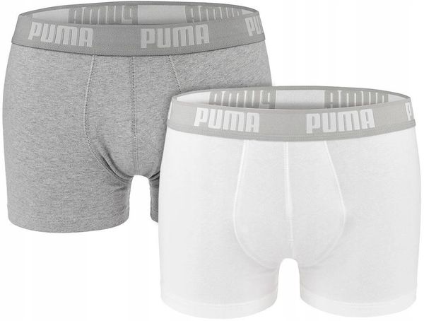 Bokserki majtki męskie bawełniane 2 pary PUMA Boxer Trunks. Białe bokserki Puma, m, bez wzorów, z bawełny. Za 47.00 zł.