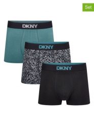 DKNY Bokserki (3 pary) w kolorze turkusowo-czarnym rozmiar: L. Czarne bokserki DKNY, l, bez wzorów. Za 65.85 zł.