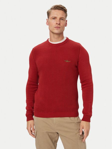 Aeronautica Militare Sweter 262MA1571UL00409 Czerwony Regular Fit. Czerwone swetry rozpinane Aeronautica Militare, m, bez wzorów, z bawełny, bez kołnierzyka, bez ramiączek. Za 569.99 zł.