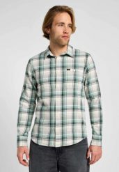 LEE MĘSKA KOSZULA LEE SURE SHIRT WHITE 112355718 L66N012005. Białe koszule Lee, l, bez wzorów, bez kołnierzyka, bez ramiączek. Za 139.99 zł.