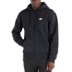 Bluza sportowa męska New Balance MJ43902BK. Czarne bluzy z kapturem New Balance, m, bez wzorów, z kapturem. Za 326.00 zł.