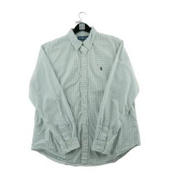 Second life - Klasyczne koszule męskie w kratę - Jak nowy. Białe sztyblety RALPH LAUREN, bez wzorów, bez obcasa, bez zapięcia. Za 212.96 zł.