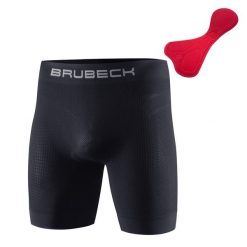 Bokserki pod szorty na rower 3D z wkładką Męskie. Czarne bokserki Brubeck, m, bez wzorów, z elastanu. Za 149.99 zł.