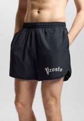 Spodenki sportowe męskie Prosto College. Czarne krótkie spodenki sportowe Prosto., m, bez wzorów, z materiału. Za 194.99 zł.