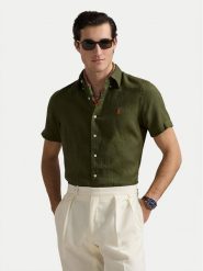 Polo Ralph Lauren Koszula 710968912002 Khaki Custom Fit. Brązowe koszule Polo Ralph Lauren, m, bez wzorów, ze lnu, bez kołnierzyka, bez ramiączek. Za 629.99 zł.