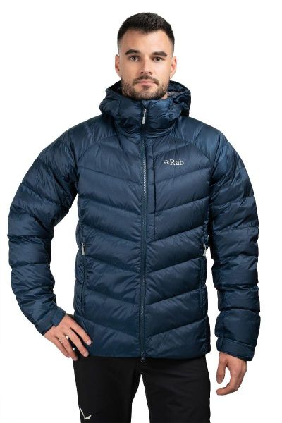 Kurtka trekkingowa puchowa męska Glaceon Pro. Brązowe kurtki RAB, na zimę, l, bez wzorów, z poliamidu, trekkingowe. Za 1,259.99 zł.