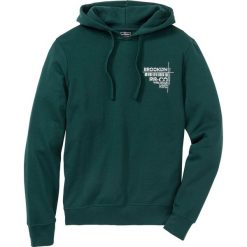 Bluza z kapturem Slim Fit bonprix ciemnozielony. Bluzy marki bonprix. Za 79.99 zł.