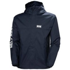 Kurtka wodoodporna z kapturem Helly Hansen Ervik. Niebieskie kurtki Helly Hansen, m, bez wzorów, z kapturem. Za 514.25 zł.