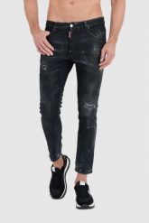 DSQUARED2 Czarne jeansy black ring studs wash skater jeans. Czarne jeansy Dsquared2, m. W wyprzedaży za 2,599.99 zł.