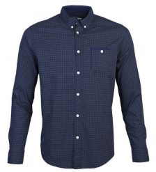 Koszula Casualowa, Granatowo-Niebieska Bawełniana, Męska, Taliowana, Długi Rękaw -PAKO JEANS. Niebieskie koszule Pako Jeans, m, bez wzorów, z bawełny, bez kołnierzyka, bez ramiączek. Za 139.00 zł.