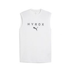 Męska koszulka bez rękawów PUMA × HYROX PUMA White. Białe bezrękawniki Puma, l, bez wzorów, bez kołnierzyka, bez ramiączek. Za 189.00 zł.