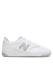 New Balance Sneakersy BB80GRY Biały. Białe buty sportowe casual New Balance, bez wzorów, ze skóry, bez zapięcia. Za 329.99 zł.