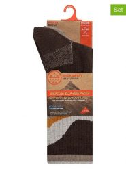 Skechers Skarpety (2 pary) w kolorze brązowo-szarobrązowym rozmiar: 43-46. Brązowe skarpety Skechers, bez wzorów, ze splotem. Za 26.99 zł.