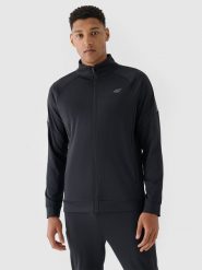 4F Bluza treningowa szybkoschnąca męska - czarna S. Czarne bluzy bez kaptura 4F, m, bez wzorów, z dzianiny, bez kaptura. W wyprzedaży za 99.99 zł.