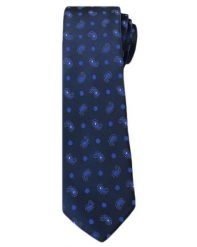Stylowy Krawat Męski w Oryginalny Wzór PAISLEY- 6 cm - Angelo di Monti, Granatowy. Niebieskie krawaty i muchy Angelo di Monti, bez wzorów. Za 45.00 zł.