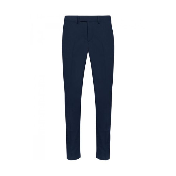 Spodnie garniturowe Kariban Premium. Niebieskie eleganckie spodnie KARIBAN, m, bez wzorów. W wyprzedaży za 349.00 zł.