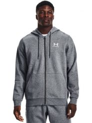Under Armour Bluza UA Essential Fleece FZ Hood 1373881 Szary Regular Fit. Szare bluzy Under Armour, l, bez wzorów, z bawełny, bez kaptura. Za 179.99 zł.