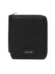 Calvin Klein Portfel Embossed Woven Zip Billfold LV04D1112G Czarny. Czarne portfele CALVIN KLEIN, bez wzorów, ze skóry. Za 249.99 zł.
