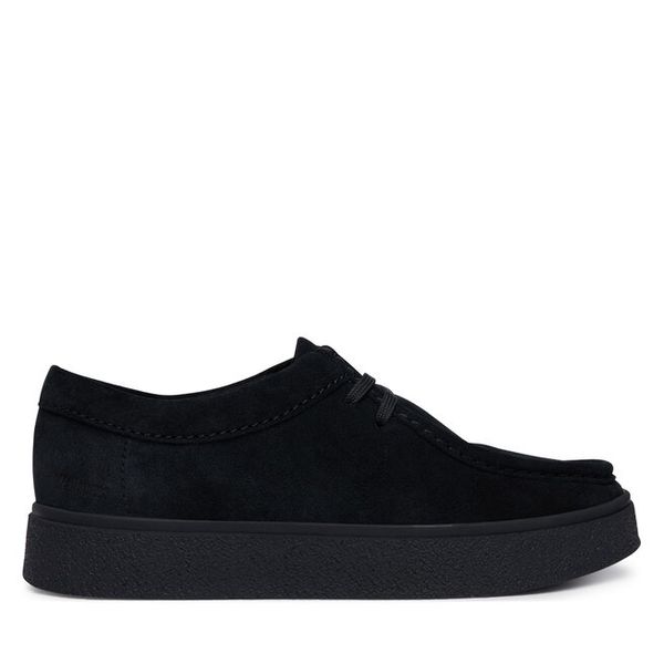 Półbuty Clarks. Czarne eleganckie półbuty Clarks, bez wzorów, bez obcasa, bez zapięcia. Za 479.99 zł.