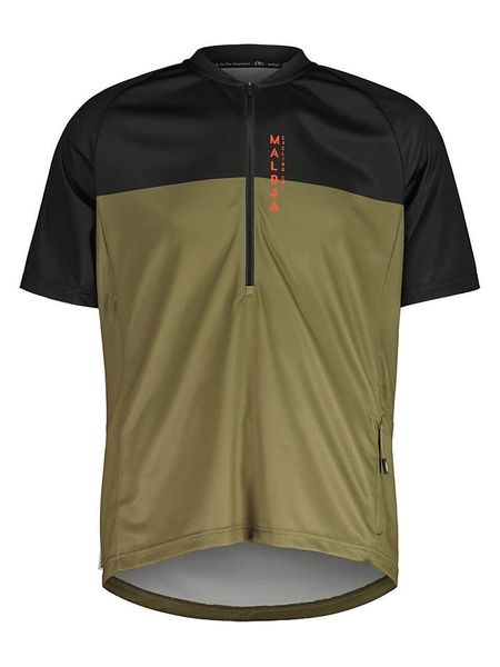 Maloja Koszulka kolarska "BarettiM. All Mountain" w kolorze oliwkowo-czarnym rozmiar: XS. Brązowe t-shirty sportowe Maloja, bez wzorów, bez ramiączek, rowerowe. Za 144.24 zł.