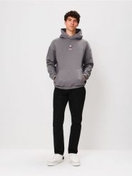 Bluza hoodie z haftem Peanuts - szary. Szare bluzy bez kaptura Sinsay, l, bez wzorów, bez kaptura. Za 69.99 zł.