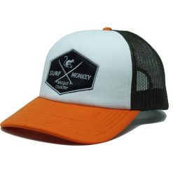 Czapka Trucker - Wyściełana / Rozmiar uniwersalny (Pomarańczowy/Biały). Brązowe czapki z daszkiem SURF MONKEY, z aplikacjami, z poliesteru. Za 159.95 zł.