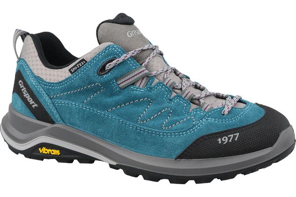 Buty trekkingowe męskie, Grisport Scarpe. Niebieskie buty turystyczne Grisport, bez wzorów, z materiału, przed kostkę, bez zapięcia, trekkingowe. Za 329.99 zł.