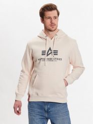 Alpha Industries Bluza Basic 178312 Beżowy Regular Fit. Brązowe bluzy Alpha Industries, l, bez wzorów, z bawełny, bez kaptura. Za 199.99 zł.