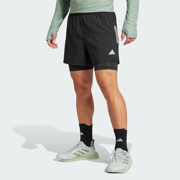 Szorty Own the Run CLIMACOOL 2-in-1. Czarne buty do biegania Adidas, bez wzorów, bez zapięcia, do biegania, climacool (adidas). Za 162.99 zł.