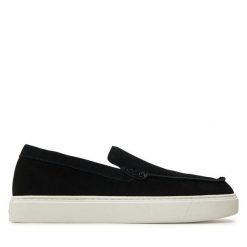 Półbuty Calvin Klein. Czarne eleganckie półbuty CALVIN KLEIN, bez wzorów, bez obcasa, bez zapięcia. Za 469.99 zł.