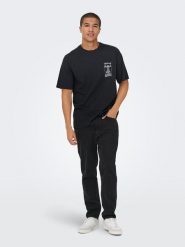 ONLY & SONS Koszulka "Monalisa" w kolorze czarnym rozmiar: XL. Czarne bezrękawniki Only & Sons, xl, bez wzorów, z bawełny, bez kołnierzyka, bez ramiączek. Za 45.99 zł.