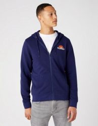WRANGLER ZIP THRU RAINBOW MĘSKA BLUZA ROZPINANA LOGO MEDIEVAL BLUE W6J0ILX9I 112146207. Niebieskie bluzy Wrangler, m, bez wzorów, z kapturem. Za 159.99 zł.