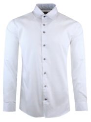 Elegancka, Męska Koszula, Taliowany Krój - Victorio - Biała. Białe koszule Victorio, m, bez wzorów, z bawełny, bez kołnierzyka, bez ramiączek. Za 149.00 zł.