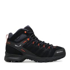Trekkingi Salewa. Czarne botki sznurowane Salewa, bez wzorów, bez obcasa, bez zapięcia. Za 869.99 zł.