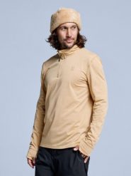 Bluza narciarska - Męska - Arctic 2.0 - Warm Sand. Brązowe bielizna termoaktywna POEDERBAAS, na zimę, m, bez wzorów, z elastanu, bez ramiączek, na golfa. Za 177.72 zł.
