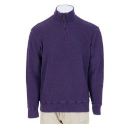 Second life - Męski sweter z kołnierzem na zamek - Stan bardzo dobry. Fioletowe golfy RALPH LAUREN, m, bez wzorów, bez ramiączek. Za 212.96 zł.
