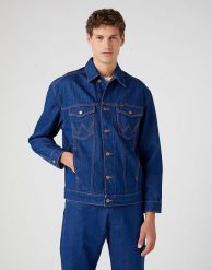 WRANGLER ANTI FIT JACKET MĘSKA KURTKA JEANSOWA JEANS BLUE EYES W459EIX05. Niebieskie kurtki Wrangler, m, bez wzorów, z jeansu, bez kaptura. Za 199.99 zł.