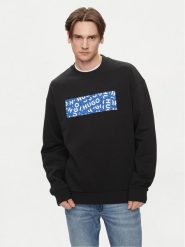Hugo Bluza Naylos 50515188 Czarny Regular Fit. Czarne bluzy Hugo, l, bez wzorów, z bawełny, bez kaptura. Za 269.99 zł.
