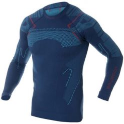 Bluza turystyczna męska Brubeck Thermo LS13040A. Niebieskie bielizna termoaktywna Brubeck, m, bez wzorów, z elastanu, bez ramiączek, narciarskie. Za 194.00 zł.
