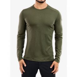 Bluza termoaktywna męska Icebreaker 260 Tech L/S Crewe. Zielone bielizna termoaktywna Icebreaker, na zimę, l, bez wzorów, bez ramiączek, narciarskie. Za 324.99 zł.
