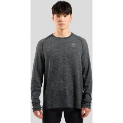 Koszulka z długim rękawem do biegania męska Odlo ESSENTIAL SEAMLESS. Szare bluzki z długim rękawem ODLO, m, bez wzorów, bez kołnierzyka, bez ramiączek. Za 269.99 zł.